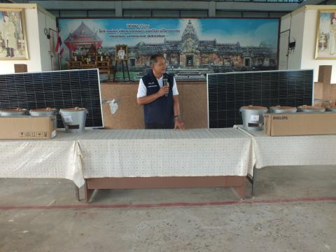 พิธีส่งมอบเทคโนโลยีพลังงานระดับชุมชน ณ หอประชุมองค์การบริหารส่วนตำบลโคกสะอาด อำเภอลำปลายมาศ จังหวัดบุรีรัมย์ วันที่ 28 เดือนสิงหาคม 2568