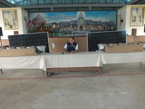 พิธีส่งมอบเทคโนโลยีพลังงานระดับชุมชน ณ หอประชุมองค์การบริหารส่วนตำบลโคกสะอาด อำเภอลำปลายมาศ จังหวัดบุรีรัมย์ วันที่ 28 เดือนสิงหาคม 2568